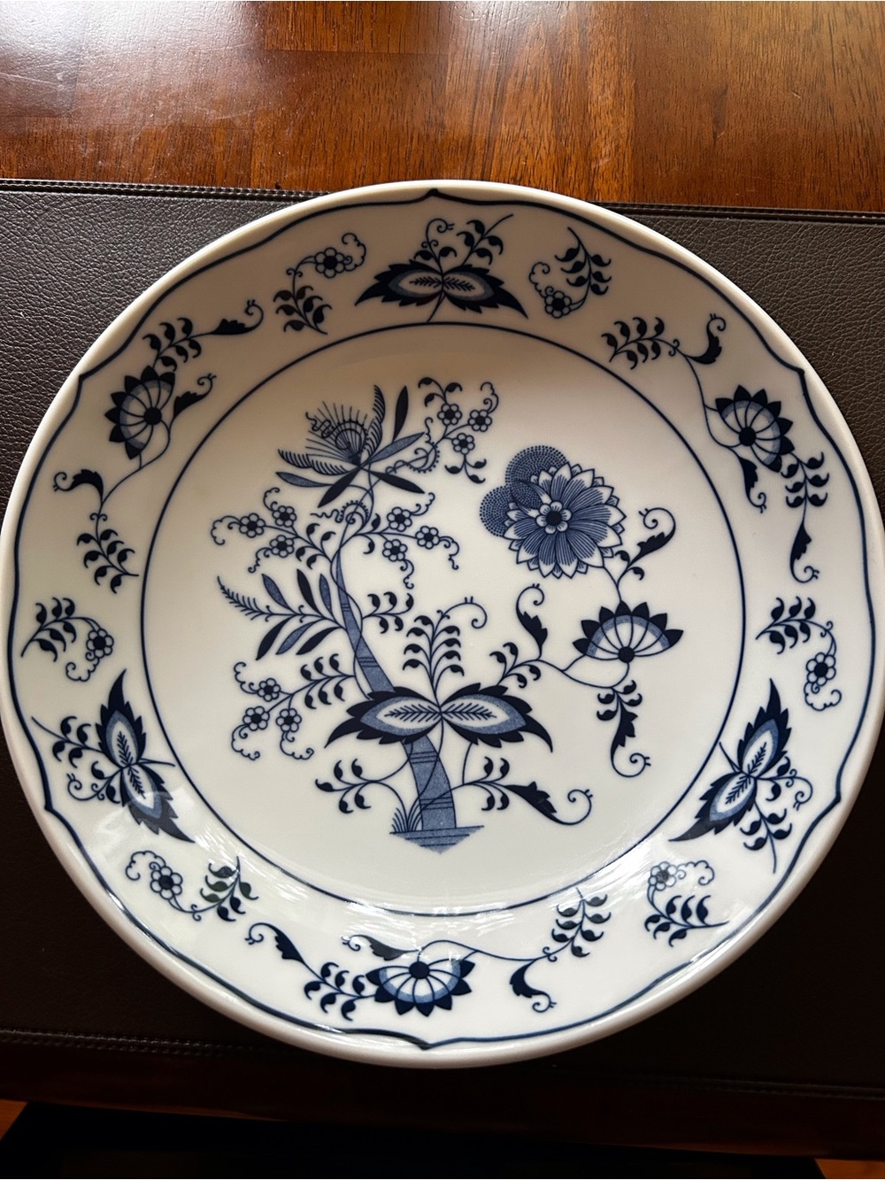 Blue Floral Porcelain Serving Plate - Classic Tableware